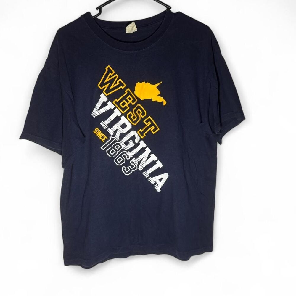 VTG Y2K Keya USA Large Navy West Virginia Since 1863 T-Shirt